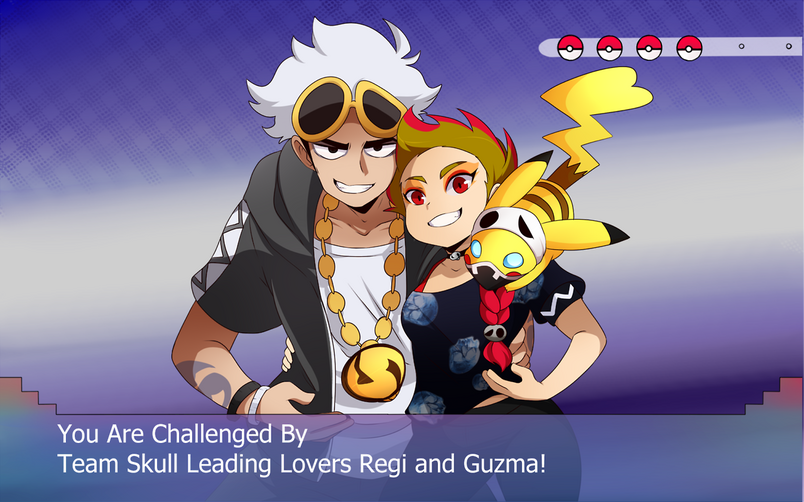 Team Skull Leading Lovers want to battle! (by bakaccha on Tumblr)